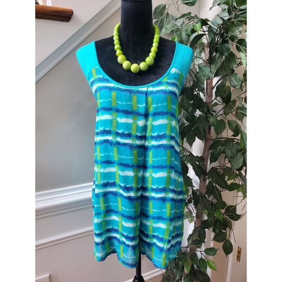 Joseph A Women's Blue Rayon Scoop Neck Sleeveless Casual Top Blouse Size X-Large - Picture 1 of 11